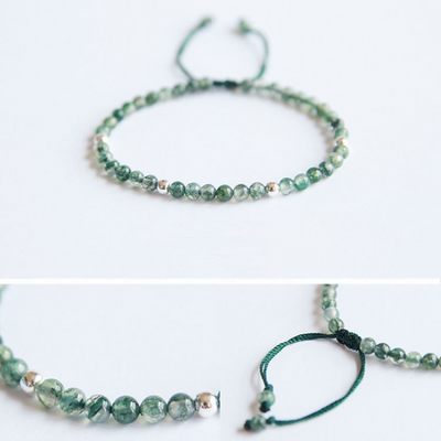 Natural Aquatic Agate ? small Bead Bracelet