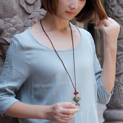 Bronze fish woven pendant