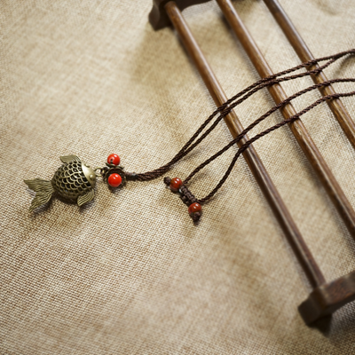Bronze fish woven pendant