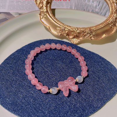 bow-knot ? Strawberry Crystal Bracelet