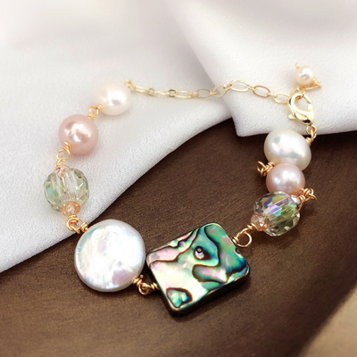 Abnormal pearl abalone shell bracelet