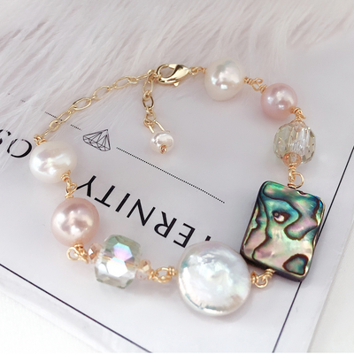 Abnormal pearl abalone shell bracelet