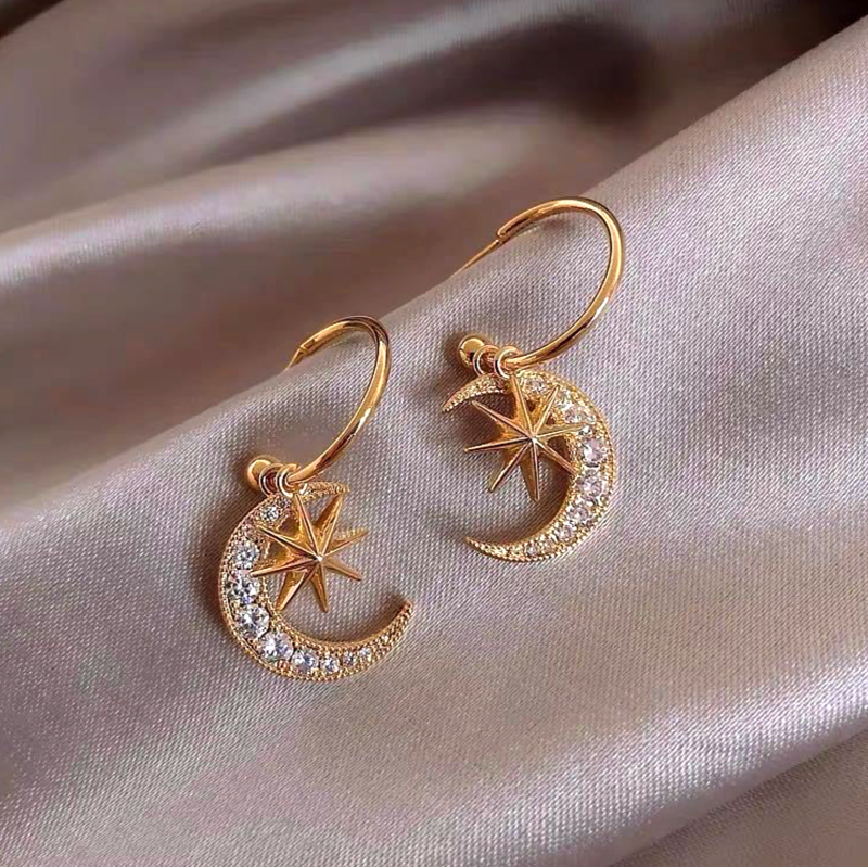 Crescent Moon Hoop Earrings