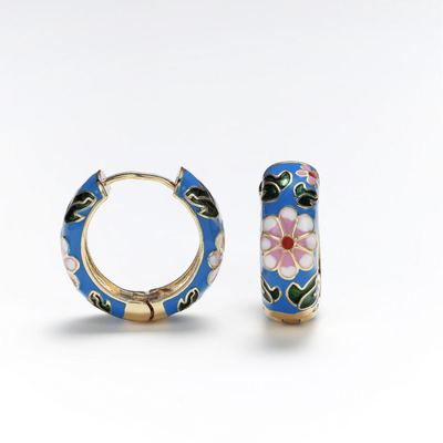Gold Hoop Flower Earrings Deegnt