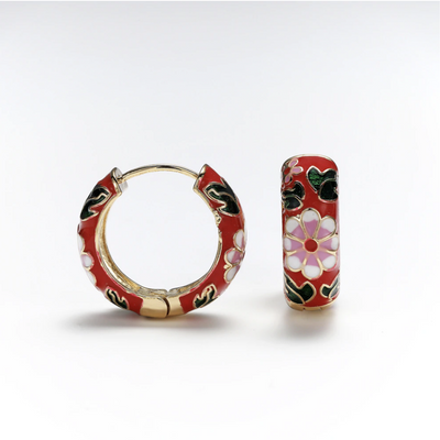 Gold Hoop Flower Earrings Deegnt