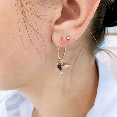 Hummingbird Hoop Earrings Deegnt