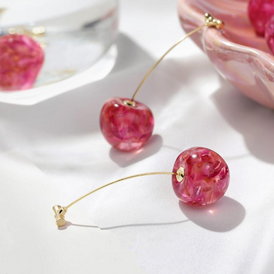 Celia Pink Cherry Earrings Deegnt