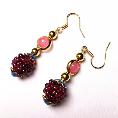 Natural Garnet Stone Blackberry Earrings Deegnt