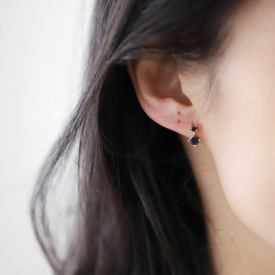 Black hole ? Zircon earrings