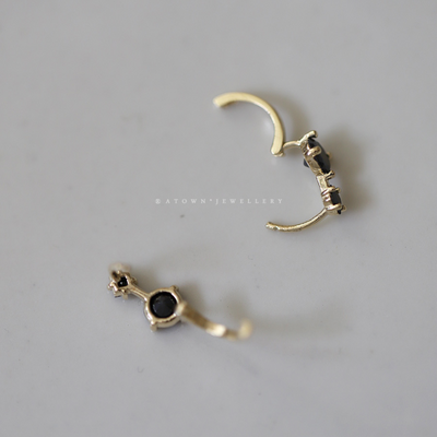 Black hole ? Zircon earrings
