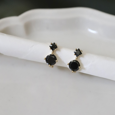 Black hole ? Zircon earrings