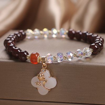 Stay Lucky • Natural Garnet & Zircon Bracelet
