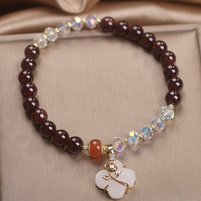 Stay Lucky • Natural Garnet & Zircon Bracelet