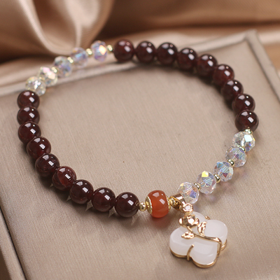 Stay Lucky • Natural Garnet & Zircon Bracelet