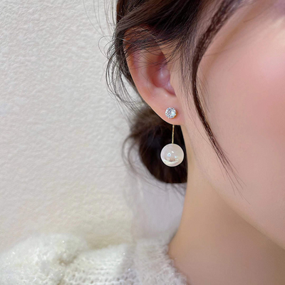 Fringed pearl earrings