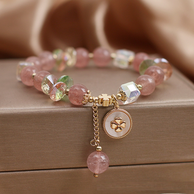 'Lucky Girl' ? Strawberry Crystal Bracelet