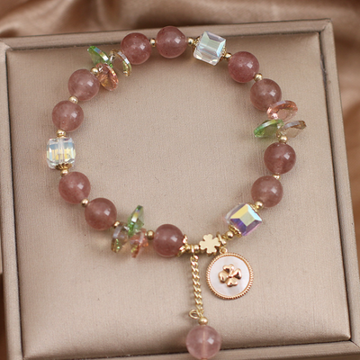 'Lucky Girl' ? Strawberry Crystal Bracelet