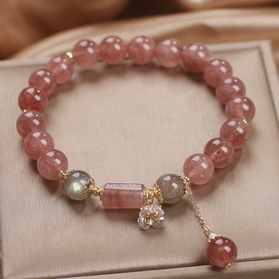 Flowers ? Strawberry Crystal Bracelet