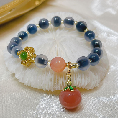 Dark Blue Salt Source Agate Bracelet
