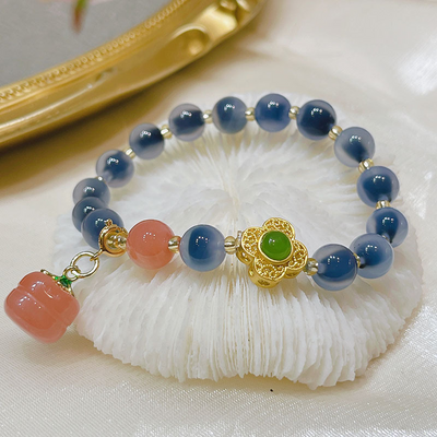 Dark Blue Salt Source Agate Bracelet