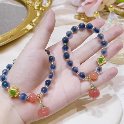 Dark Blue Salt Source Agate Bracelet