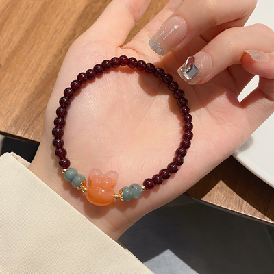 Garnet & Emerald Jade stone Bracelet