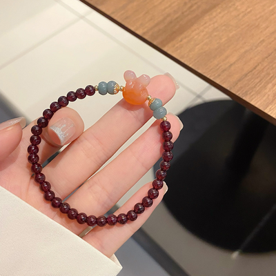 Garnet & Emerald Jade stone Bracelet