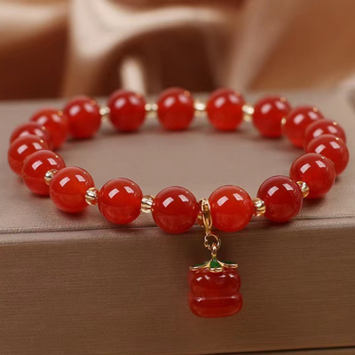 Persimmon • Natural Red Agate Bracelet