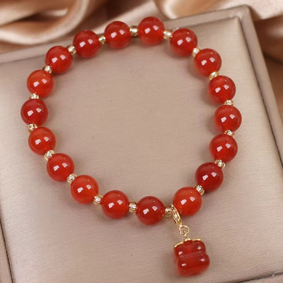 Persimmon • Natural Red Agate Bracelet