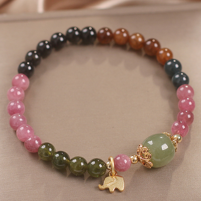Lucky Baby Elephant • Natural Tourmaline Bracelet