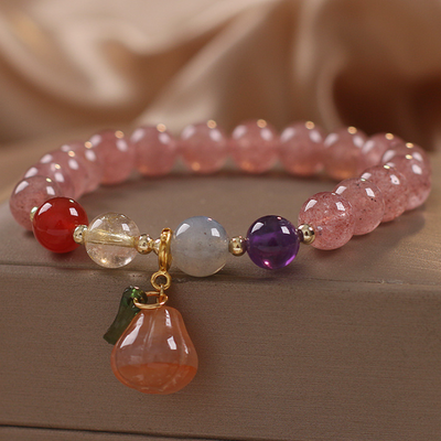 Lucky Pumpkin • Strawberry Crystal Bracelet