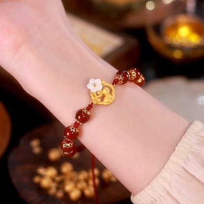 Fortune Rabbit • Red Agate Bracelet