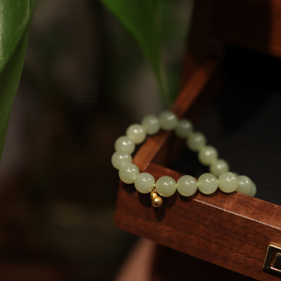 Fortune Gourd • Natural Emerald Jade Stone Bracelet