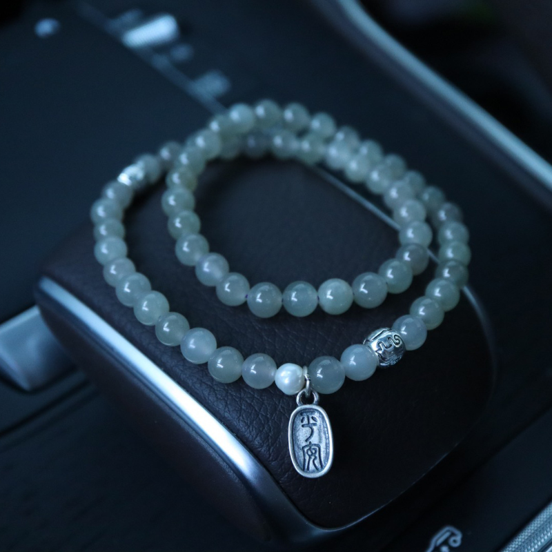 Psyche • Natural Ice Seed Emerald Jade stone necklace