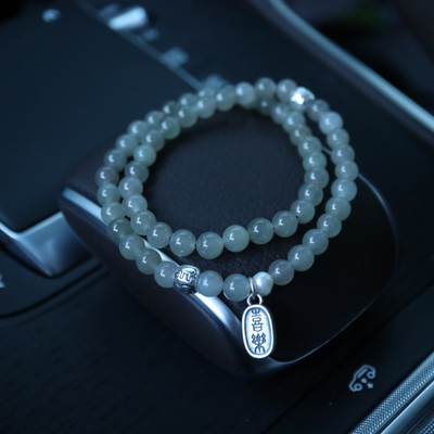 Psyche • Natural Ice Seed Emerald Jade stone necklace