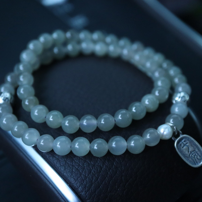 Psyche • Natural Ice Seed Emerald Jade stone necklace