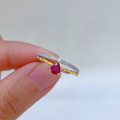 S925 Sterling Silver Ruby Ring