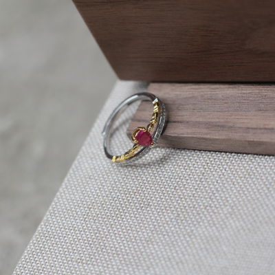 S925 Sterling Silver Ruby Ring