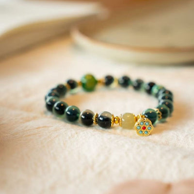 Lotus of Good Fortune • agate bracelet