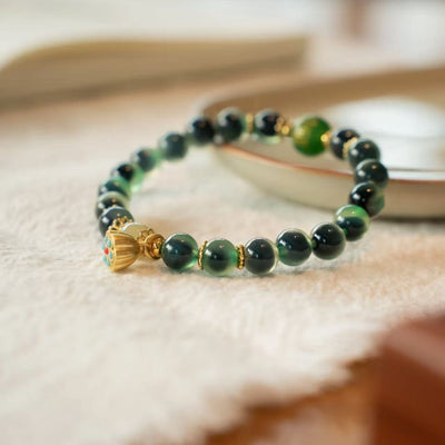 Lotus of Good Fortune • agate bracelet