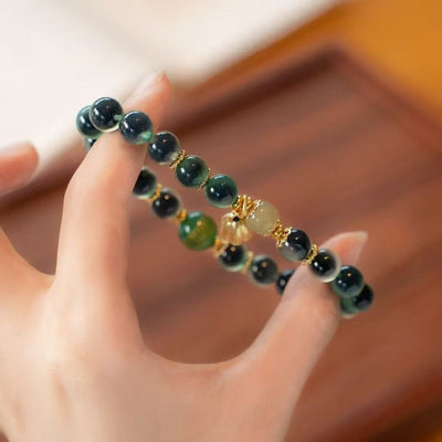 Lotus of Good Fortune • agate bracelet