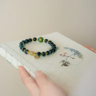 Lotus of Good Fortune • agate bracelet