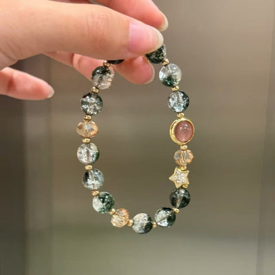 Fortune • Strawberry Crystal Green Ghost Bracelet