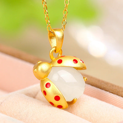 Seven Star Ladybug ? Agate Necklace