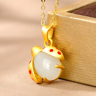 Seven Star Ladybug ? Agate Necklace
