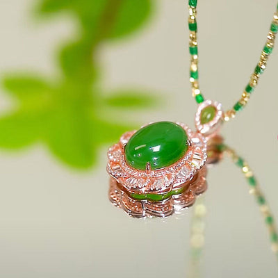 Jasper Oval Pendant Natural Agate Necklace