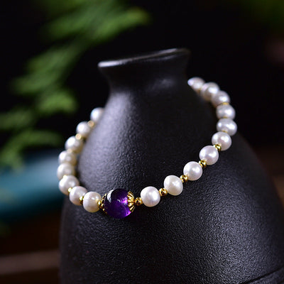 Transfer beads?Amethyst Pearl Bracelet