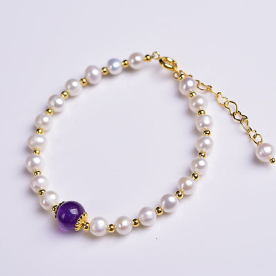 Transfer beads?Amethyst Pearl Bracelet
