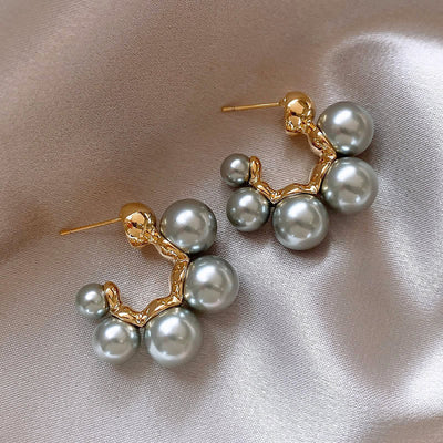 Simple Geometric Natural Freshwater Pearl Earrings