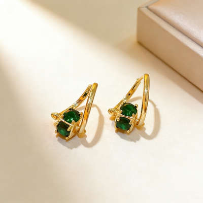 Windmill Green Gemstone Rotating Earrings